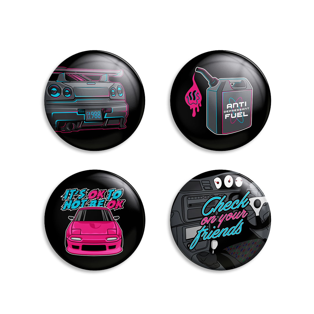 JDM Pin-back Buttons